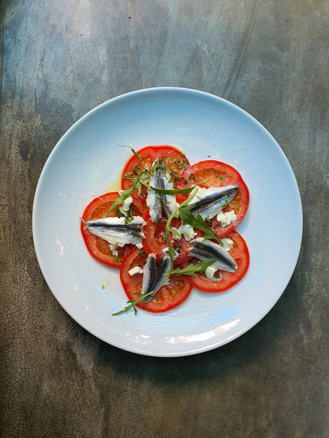 Momotaro Tomato Salad with Anchovies