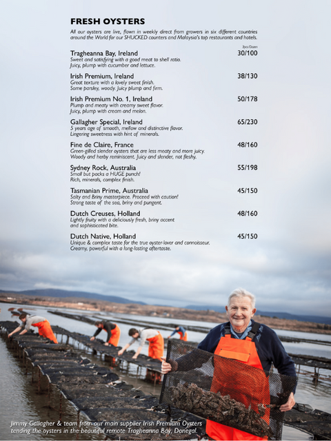 Oyster Menu (BCS)