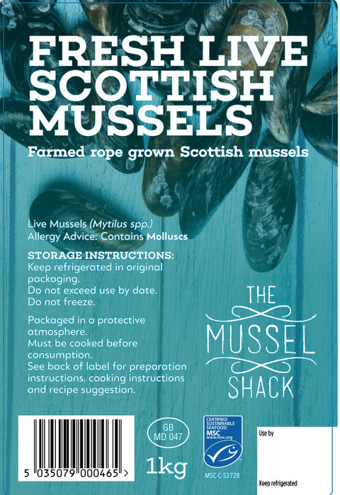 Mussels, Live Scottish 1kg