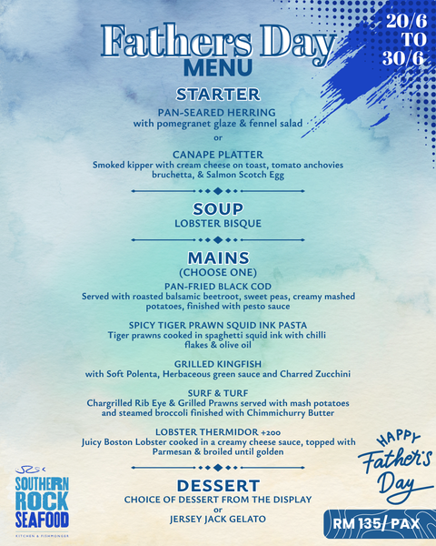 Fathers Day Menu 4 course Meal