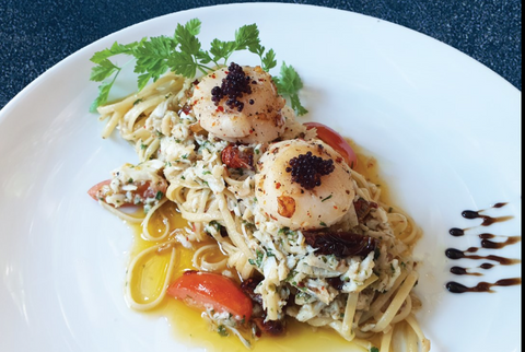 Crab & Scallop Linguine With Tobiko Caviar