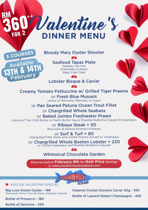 Valentine's Dinner for 2 (Dine-in / Delivery)