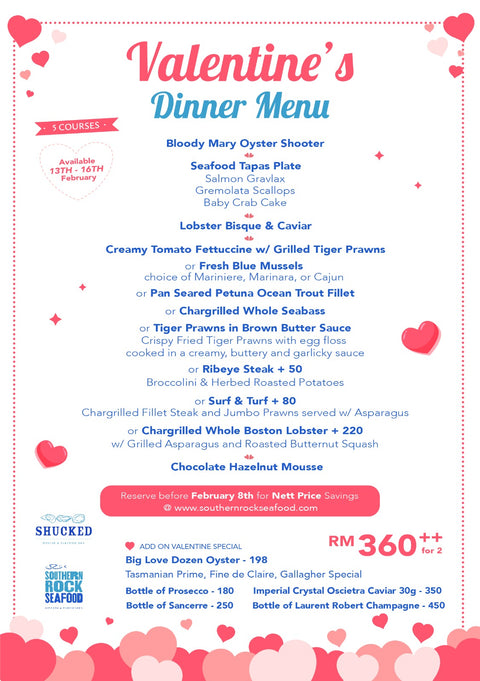 Valentine's Dinner for 2 (Dine-in / Delivery)