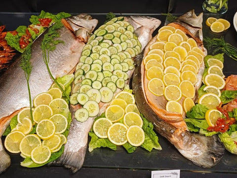 (Festive Whole Fish) Loch Duart Scottish Salmon / Atlantic Salmon / Petuna Ocean Trout/ Barramundi (serves 14-18 pax)